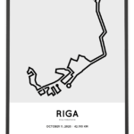 2020 Riga marathon route map poster