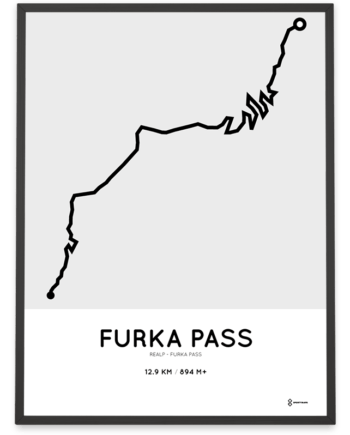 Furka Pass cycling course poster