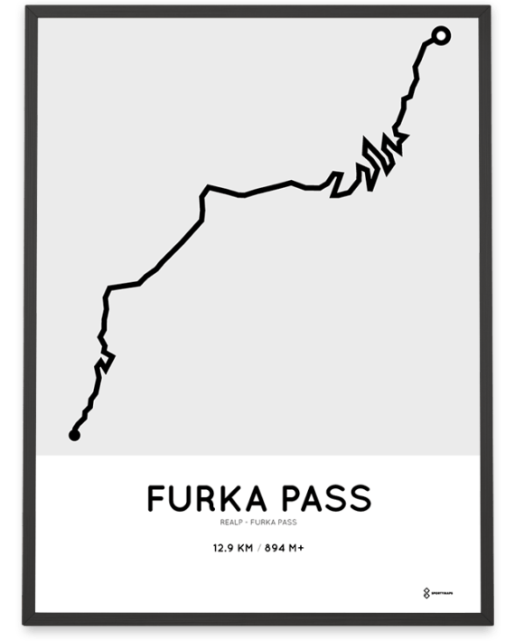 Furka Pass cycling course poster