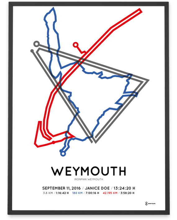 2016 Ironman Weymouth sportymaps route poster