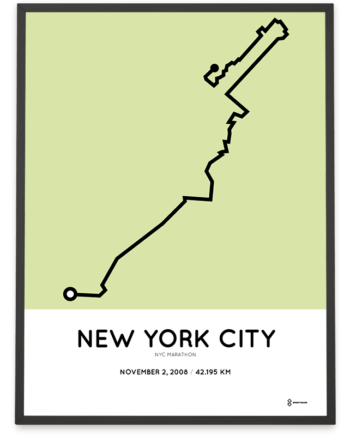 2008 NYC marathon course poster