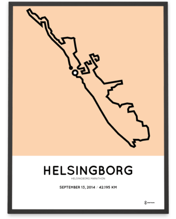 2014 Helsingborg marathon routemap print