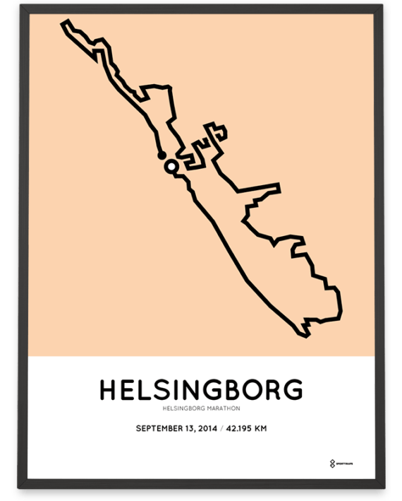 2014 Helsingborg marathon routemap print