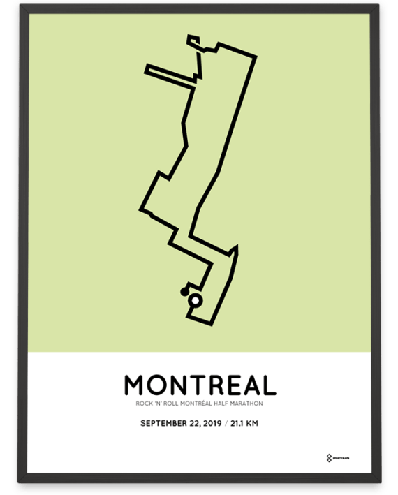 2019 Montreal half marathon parcours poster