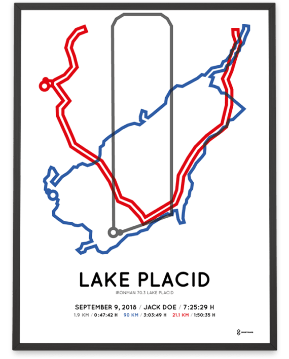 2018 Ironman 70.3 Lake Placid course poster
