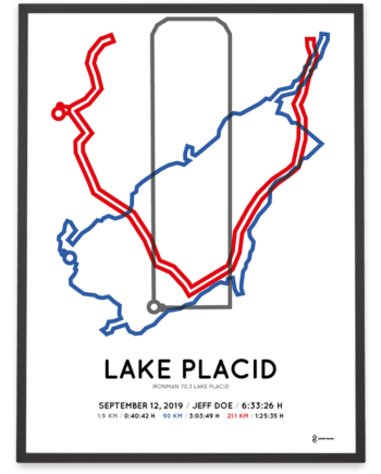 2019 Ironman 70.3 Lake Placid course poster