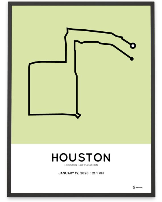 2020 Houston half marathon course poster