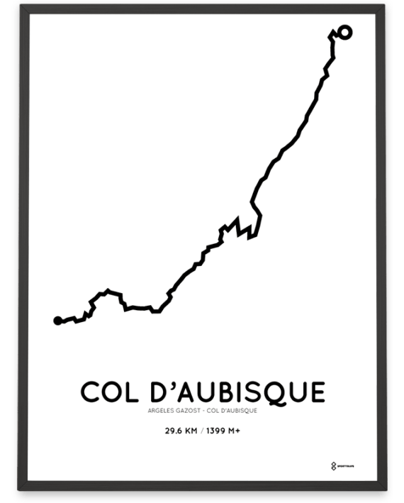 Col d'Aubisque starting in Argeles Gazost routemap poster