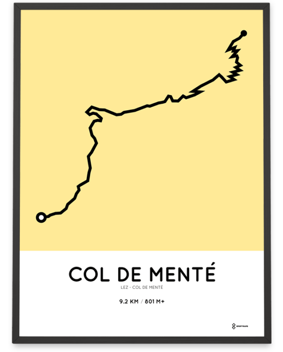 Col de Menté from Lez routemap poster