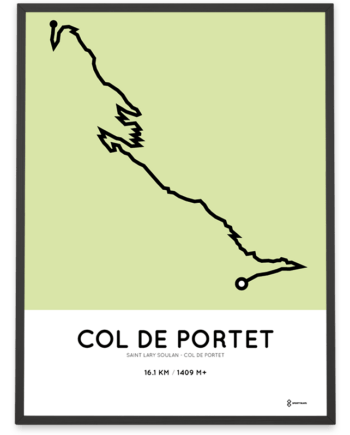 Col de Portet from Saint-Lary-Soulan parcours racetrace print