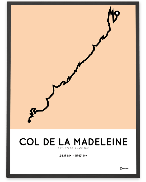 Col de la Madeleine via D97 routemap print