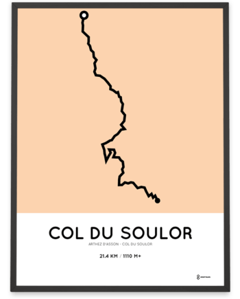 Col du Soulor from Arthez d-Asson routemap print