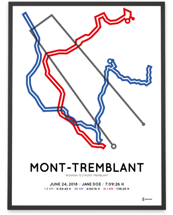 2018 Ironman 70.3 Mont-Tremblant sportmap print