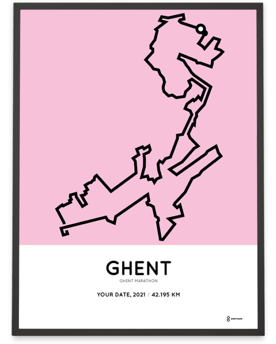 2021 Ghent marathon parcours poster