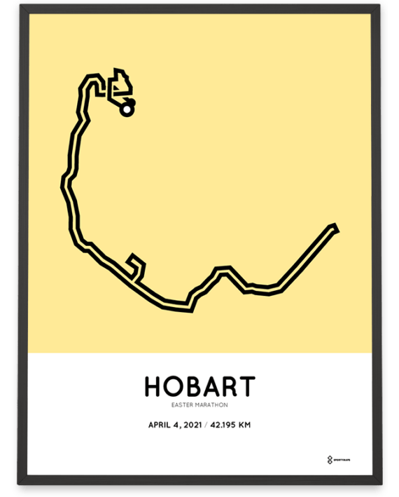 2021 Hobart Easter marathon course poster