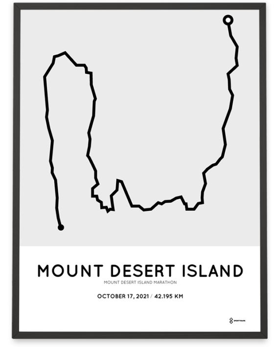 2021 Mount Desert Island marathon course poster