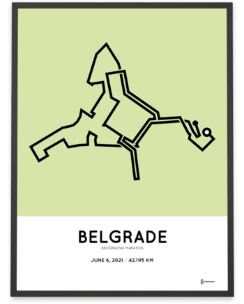 2021 Belgrade marathon sportymaps print