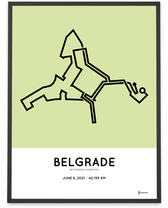 2021 Belgrade marathon sportymaps print