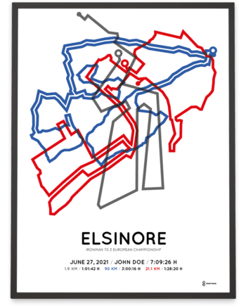 2021 Ironman 70.3 Elsinore routemap print