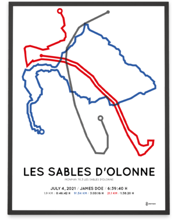 2021 Ironman 70.3 Les Sables d'olonne parcours poster