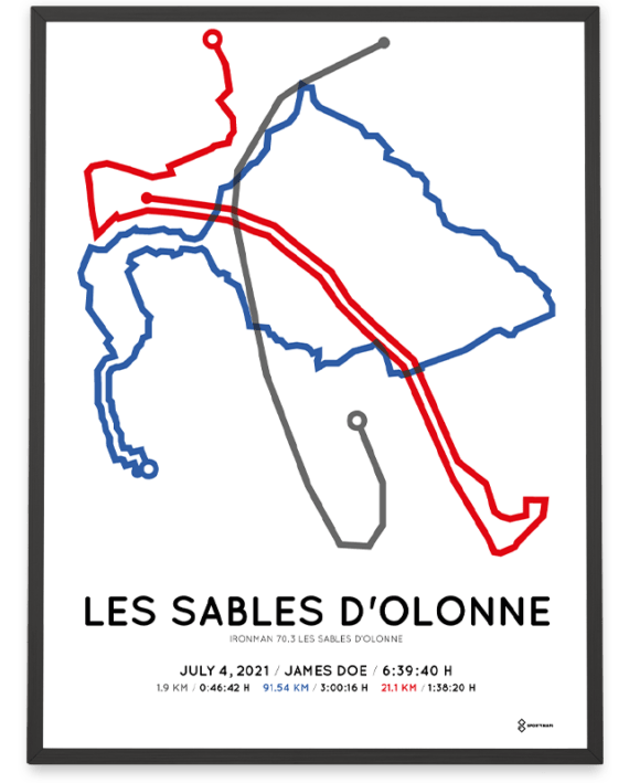 2021 Ironman 70.3 Les Sables d'olonne parcours poster