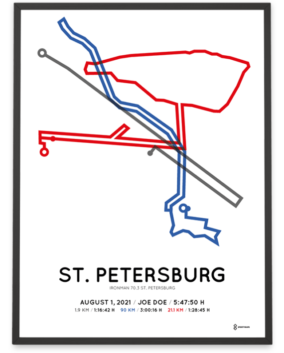 2021 Ironman 70.3 st. Petersburg course poster