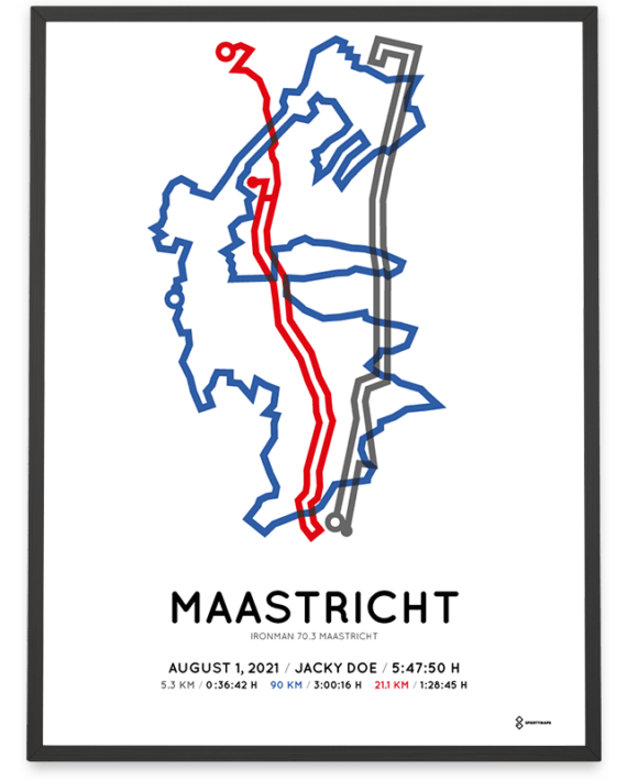 2021 Ironman 70.3 Maastricht route poster