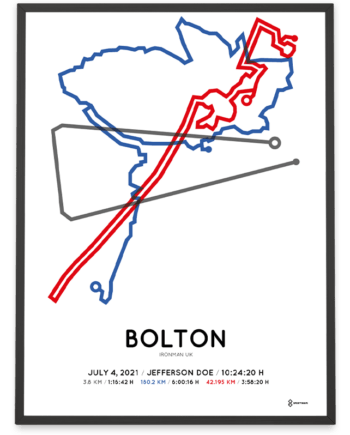 2021 Ironman Bolton coursemap print