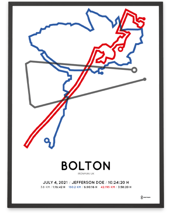 2021 Ironman Bolton coursemap print