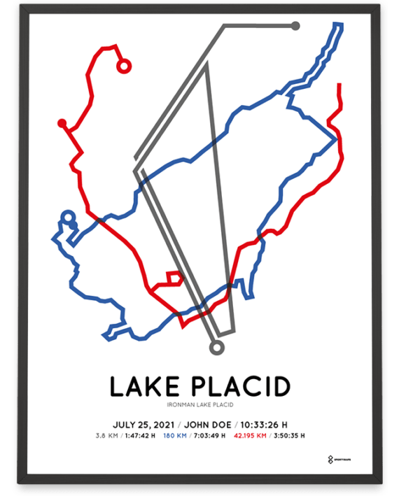 2021 Ironman Lake Placid Sportymaps course poster