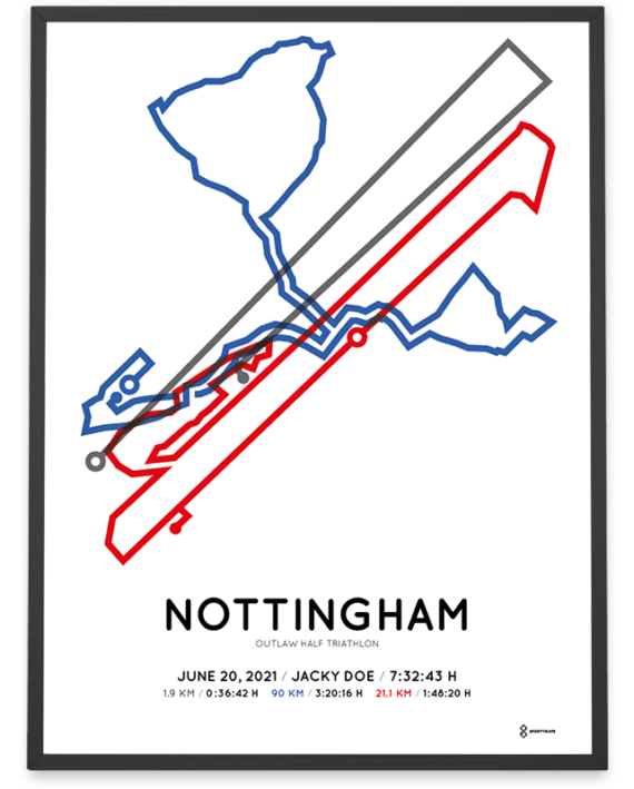 2021 Outlaw half triathlon sportymaps course poster