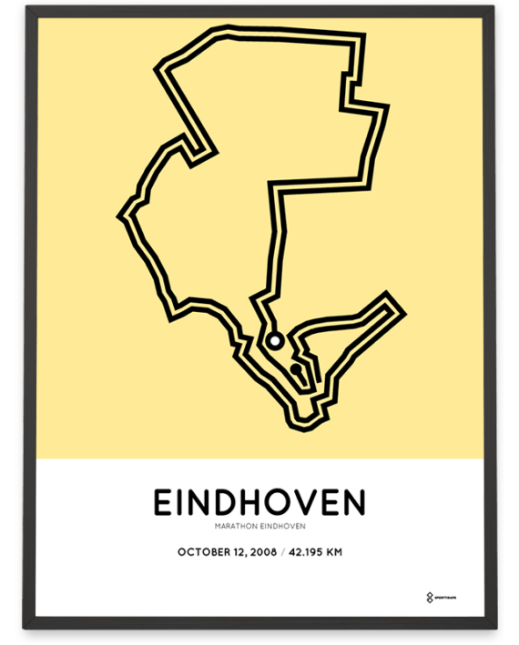 2008 Eindhoven marathon route poster Sportymaps