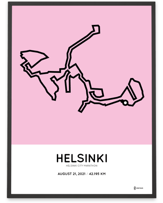 2021 Helsinki City Marathon vourse poster