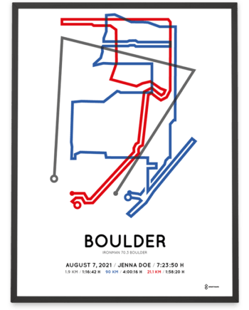 2021 Ironman 70.3 Boulder Sportymaps course poster