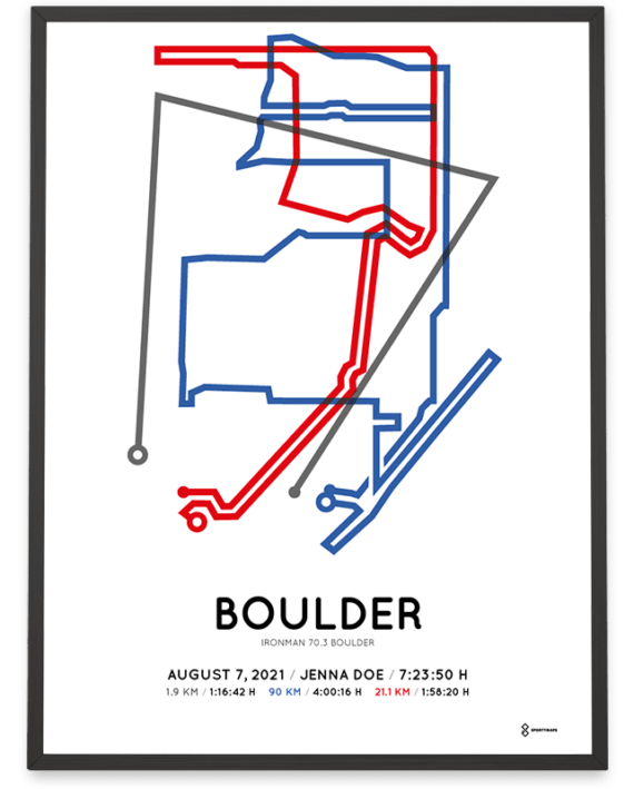 2021 Ironman 70.3 Boulder Sportymaps course poster