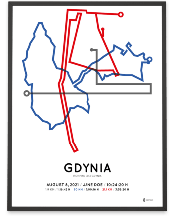 2021 Ironman 70.3 Gdynia course poster