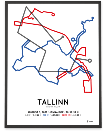 2021 Ironman Tallinn course poster by Sportymaps