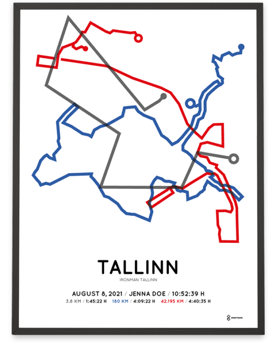 2021 Ironman Tallinn course poster by Sportymaps