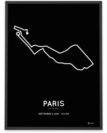 2021 Paris half marathon sportymaps course poster