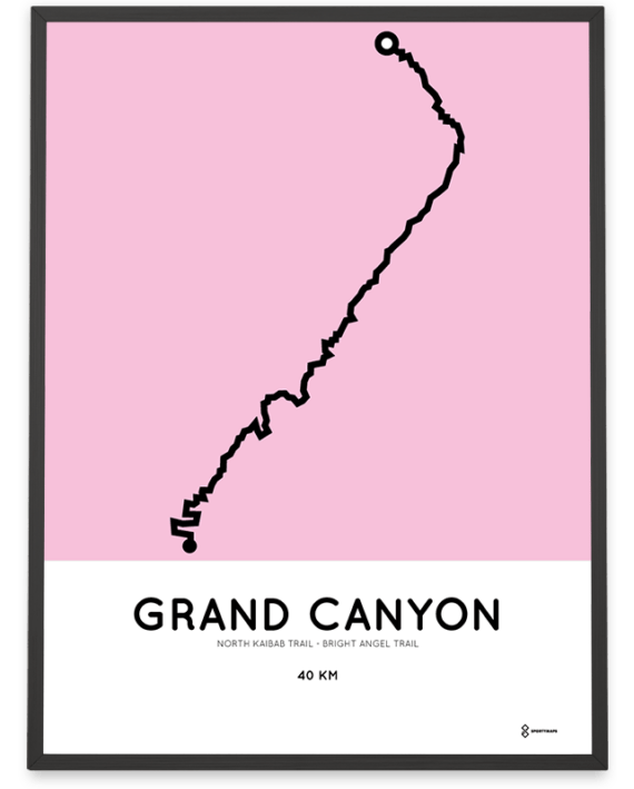 Grand Canyon Rim to Rim Bright Angel Trail sportymaps poster