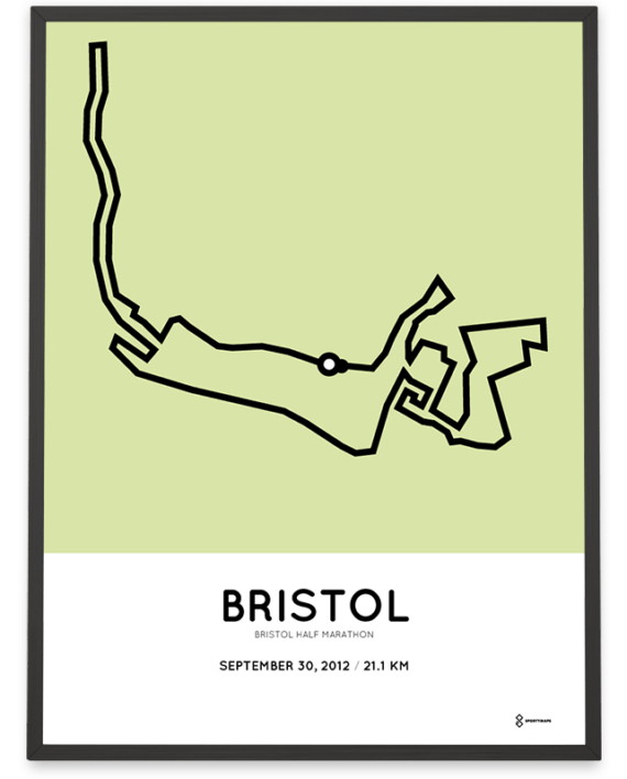 2012 Bristol half marathon Sportymaps course poster