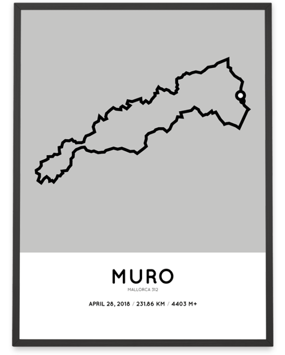 2018 Mallorca 312 middle distance parcours poster Sportymaps