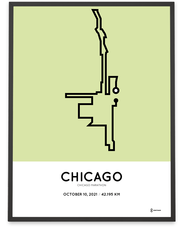 2021 Chicago Marathon strecke poster