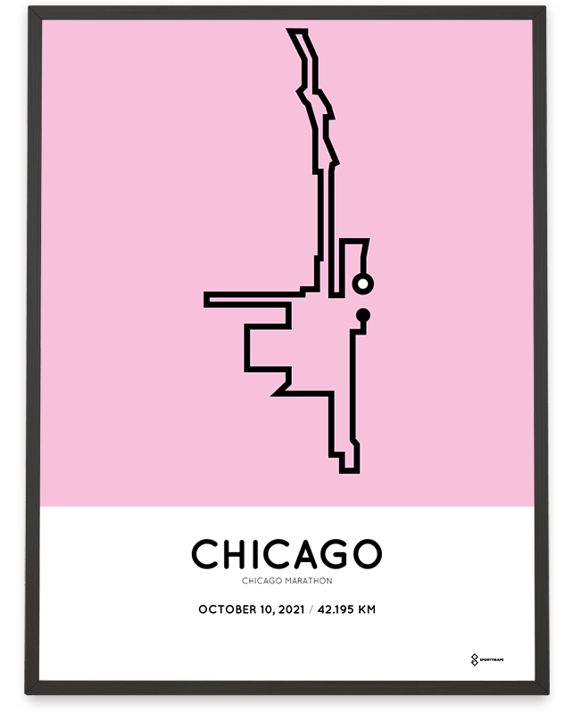 2021 Chicago Marathon sportymaps print