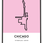 2021 Chicago marathon Sportymaps course poster