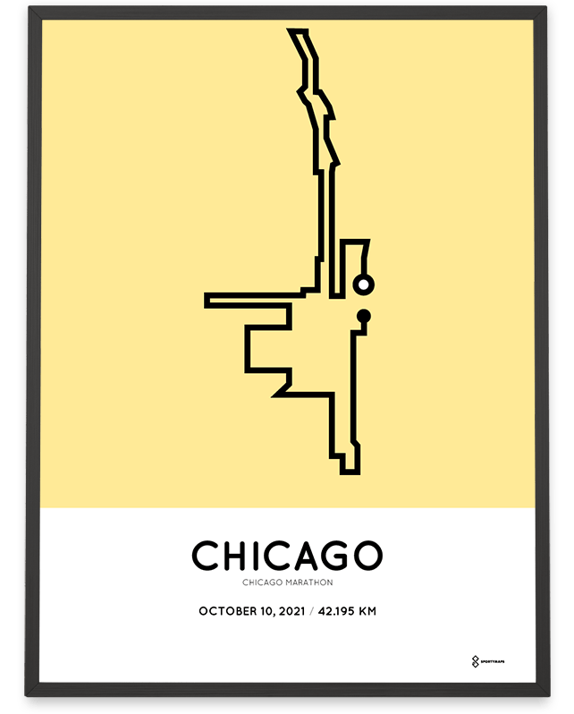 2021 Chicago marathon parcours print