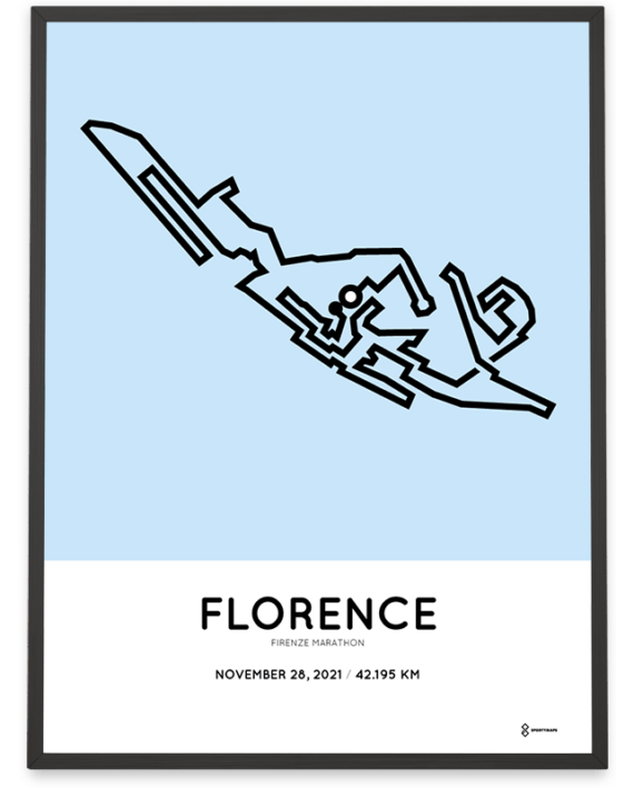 2021 Florence marathon course poster