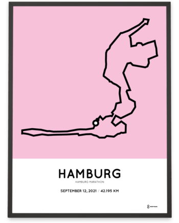 2021 Hamburg marathon strecke poster