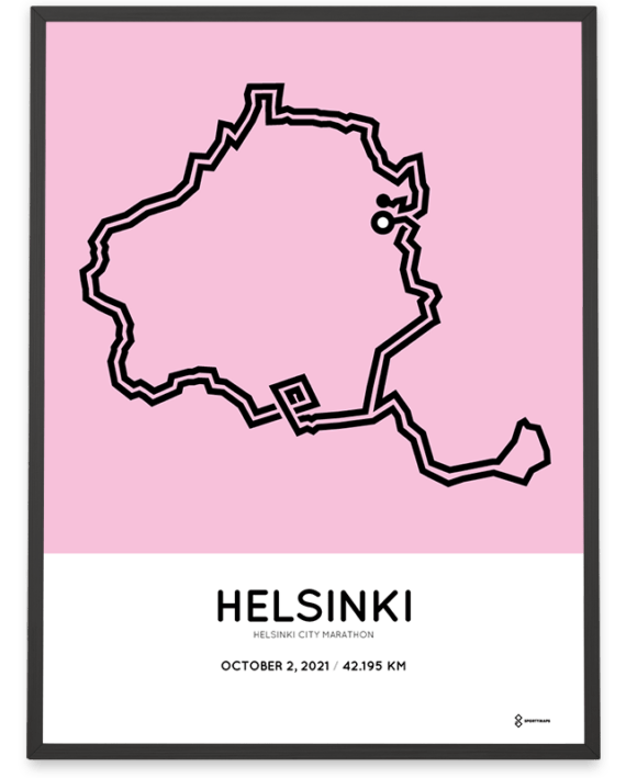 2021 Helsinki City Marathon October course poster