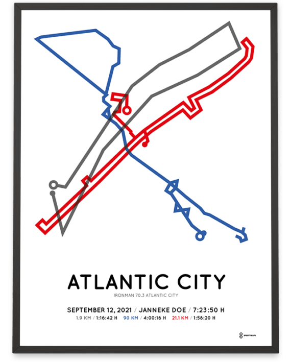 2021 Ironman 70.3 Atlantic City course poster